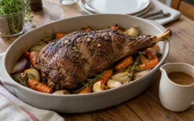 Dyrekølle i ovn med urter og sauce