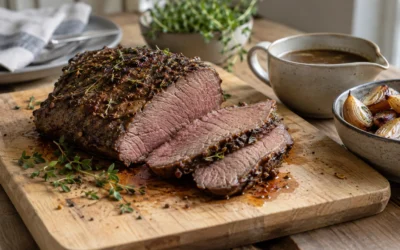 Krondyr culotte i ovn med urter og sauce