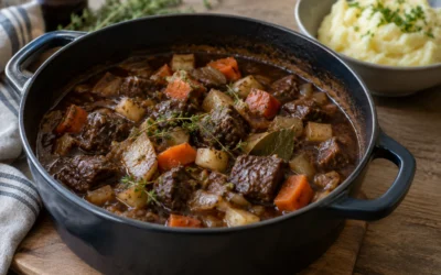 Krondyr ragout med rødvin og rodfrugter