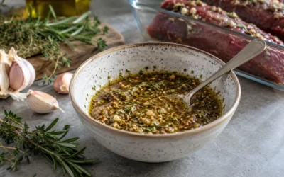 Marinade til vildt på grill med urter og sennep