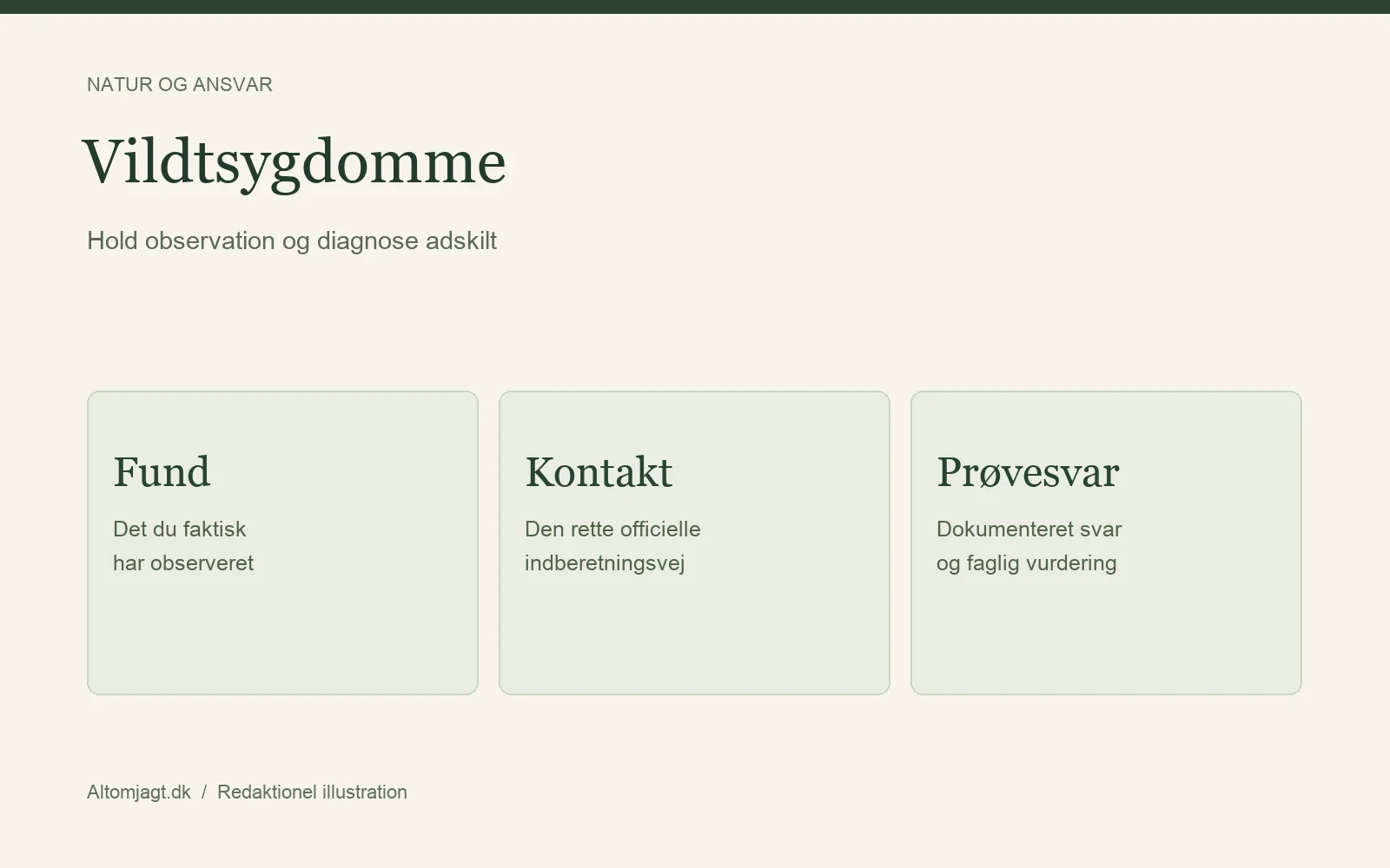 Vildtsygdomme: forskellen på fund, myndighedskontakt og prøvesvar